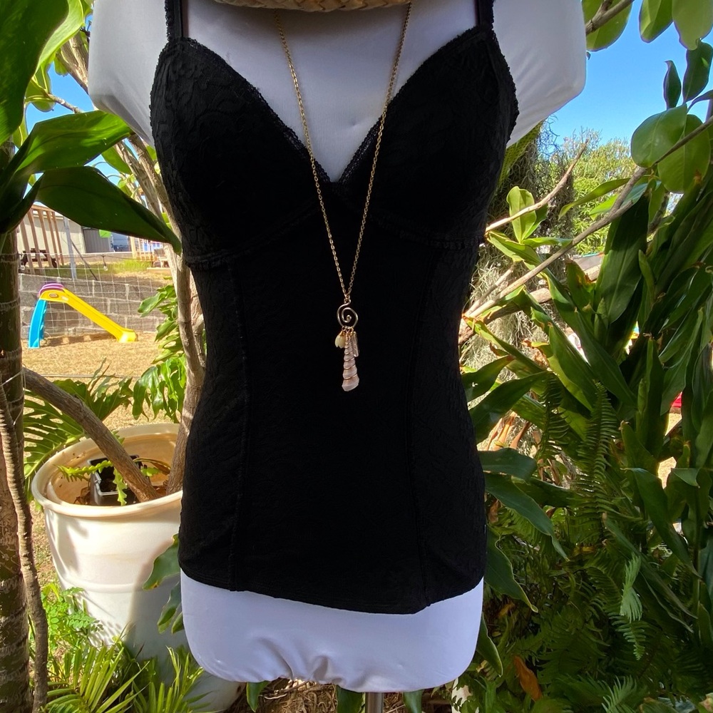 Guess Black Lace Camisole Top
